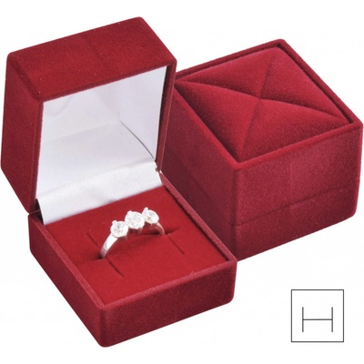 Jantario Krabička na prsteň alebo náušnice bordový zamat 4,3 x 4,7 x 3,9 cm 101047