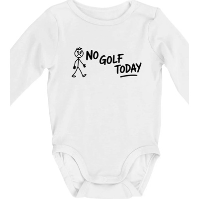 No Golf Today Body dojčenské s dlhým rukávom biele