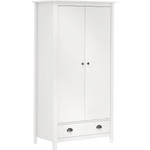 vidaXL Гардероб с 2 врати Hill бял 89x50x170 см борово дърво масив (288948)