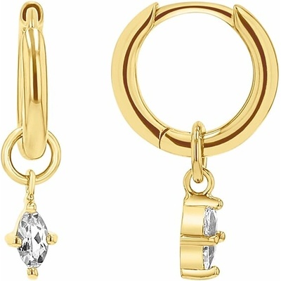 Eppi Strieborné kruhové náušnice 2v1 s bielymi topazmi Savitri E47783