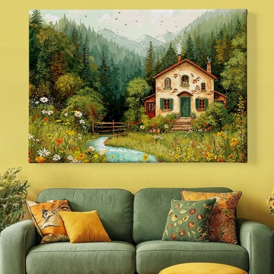 Obraz na plátně - Wald im Sulzach FeelHappy.cz Velikost obrazu (šířka x výška): 60 x 40 cm