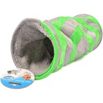 Duvo Plus Play Tunnel - Тунел за игра , за зайци , морски свинчета , фретки и други гризачи 35 см. сиво-зелен