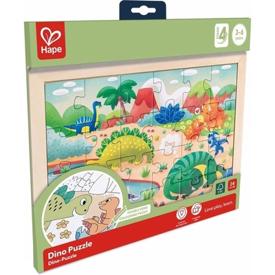 Hape Дървен пъзел Hape International - Динозаври (H1641)
