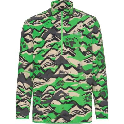 Jack Wolfskin Мъжки поларен пуловер Jack Wolfskin Paw Era 100 Print Halfzip Fleece jumper - Mountain Paw Lizard - размер XL (005-7009-0214)