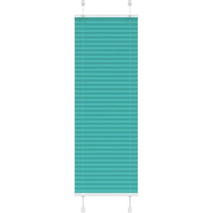 vidaXL Плисирана щора, петролно зелена, 45x150 см, ширина на плата 44, 4 см, полиестер (4015387)