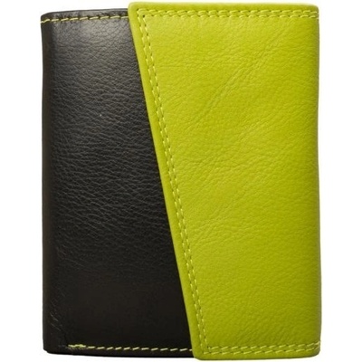 Delis Дамски портфейл, Zinnia PT1397, естествена кожа, черен/зелен (PT1397)