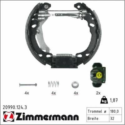 Sada brzdových čeľustí ZIMMERMANN 20990.124.3 20990.124.3