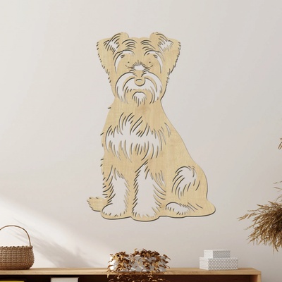 dřevo života Dřevěný obraz Dandie Dinmont Terrier Rozměry (cm): 54x80, Zvolte barvu dekoru: Javor