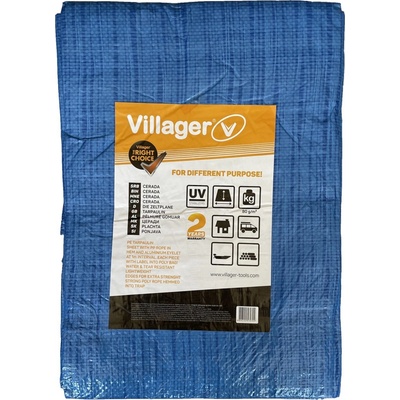 Villager krycia plachta s okami 80g/m2, 3 x 5m 189400