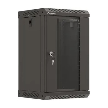 Image 1 of Lanberg Комуникационен шкаф, Lanberg rack cabinet 10" wall-mount 9U/300x300 (flat pack) with glass door black (WF11-3309-10B)