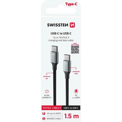 Swissten 71528203 USB-C / USB-C, 1,5m
