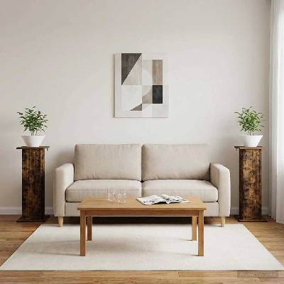 vidaXL Стойка за растения 2 бр. Опушен дъб 30, 5 x 30 x 80, 5 см (899773)