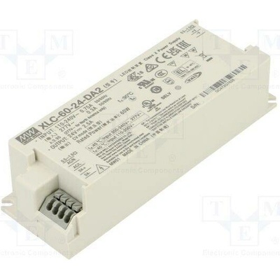 MEAN WELL XLC-60-24-DA2 Napájecí zdroj: spínaný; LED; DALI 2; 60W; 24VDC; 0÷2,5A; XLC-60