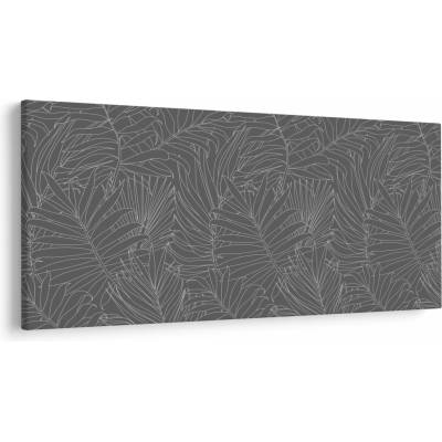 Obraz - Šedé palmové listy, jednodielne 250x125 cm