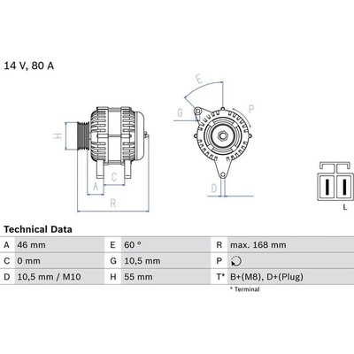 BOSCH 0 986 084 210 generátor (0986084210)