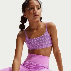 Nike Kids All-Over Print Non-Wired Low Impact Sports Bra - Rush Fuchsia/Ru