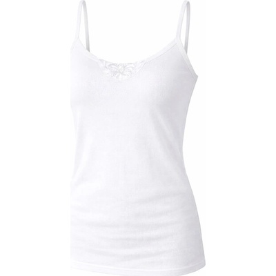 Merot Jitka dámská bavlněná košilka s úzkými ramínky a krajkou bílá – Zboží Dáma