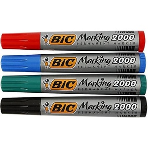 BIC Маркер перманентен bic 2000 4 цвята