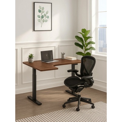 Powerton Ergo Edge Top rohová 160x110-60x2,5 cm ořech – Sleviste.cz