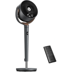 DREO pedestal fan very quiet, large fan with remote control, 20dB silent fan with DC motor, 120° oscillating, 4 modes, 94-107cm height adjustable, floor fan, TurboPoly Fan 512, gray - DR-HPF012 (DR-HPF012)