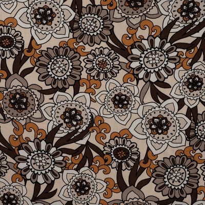 Strima Linnen Viscose Print - seventies flower, piesková