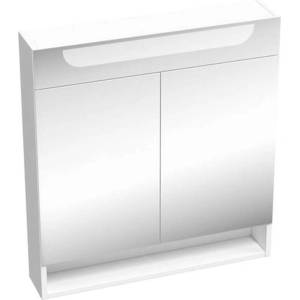 RAVAK Classic II - Шкаф огледало с LED осветление, 70x14x76 см, 2 врати, бял гланц X000001470 (X000001470)