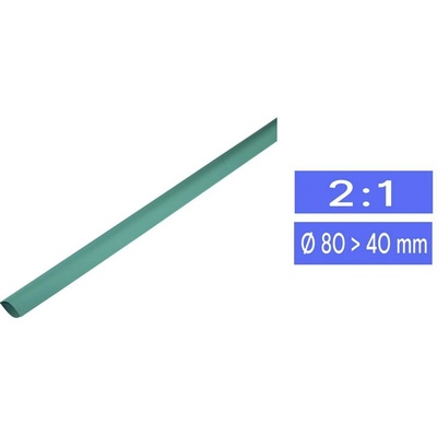 TRU COMPONENTS 1225429 zmršťovacia bužírka bez lepidla zelená 80 mm 40 mm Pomer zmrštenia:2:1 metrový tovar