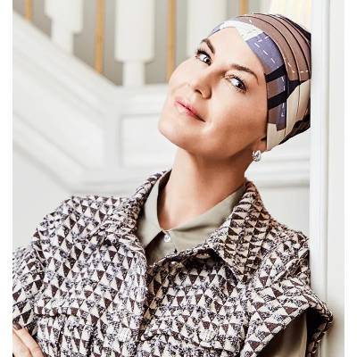Christine Headwear Turban Christine Yoga vzor Autumn Sculptures
