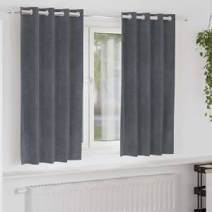 Pure Line Home Кадифени завеси в цвят сив с метални халки, 2 бр. , 140 x 175 см - zalegloto - 53,00 лв