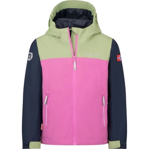 TROLLKIDS Детско водоустойчиво яке Trollkids Kid's Telemark Jacket Waterproof jacket - Pistachio Green / Mallow Pink / Navy - размер 122 (EU) (703-3032-1621)