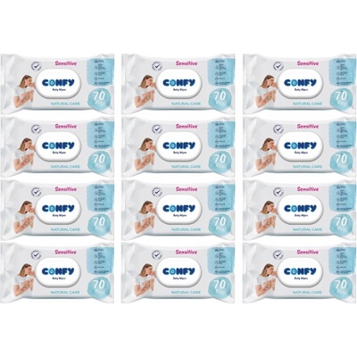 Confy Vlhčené obrúsky Sensitive 12 x 70 ks