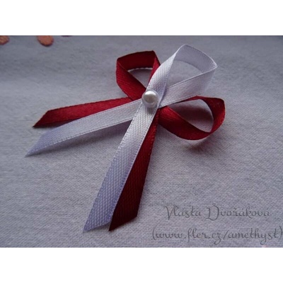 Vývazek s perličkou - bordó 48 / bílá – Hledejceny.cz