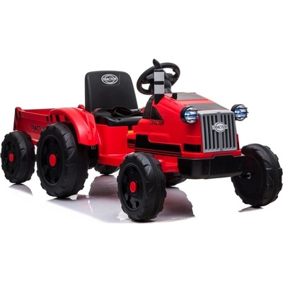 Lean Toys elektrický traktor s vlečkou na diaľkové ovládanie 24G 1x12v 2x45W červená