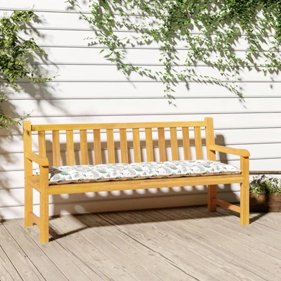 vidaXL Възглавница за градинска пейка с листа 150x50x7 см оксфорд плат (361617)