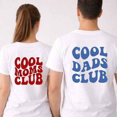 Trička s potiskem COOL CLUB, pro pár Barva: Bílá, Velikosti: On L Ona M, Varianta potisku: Na zádech