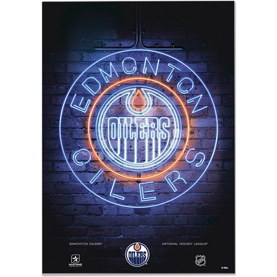 Mustang Plagát Edmonton Oilers NHL Neon 12" x 16"