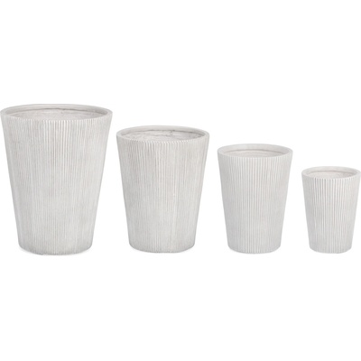 Bizzotto КАШПА ribbed shaped 4БР. /К-Т БЯЛА (0790665)