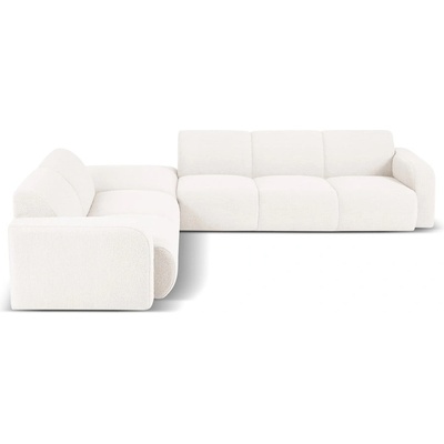 Micadoni Бял ъглов диван от плат букле (ляв ъгъл) Molino - Micadoni Home (MIC_LC_L_101_F1_MOLINO1)