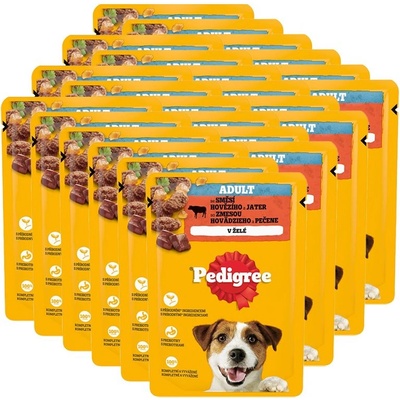 PEDIGREE Adult консерви с говеждо и черен дроб в желе 24 x 100 г