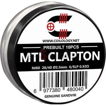 Coilology 10 ks MTL Clapton Ni80 špirálky 0,92 ohm