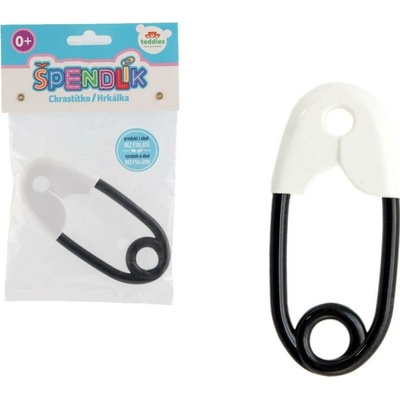 Teddies Chrastítko špendlík plast 12cm bíločerné 12x19cm – Zbozi.Blesk.cz