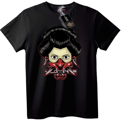 NOONEBRAND Тениска Гейша Демонска Маска - 6XL, Black