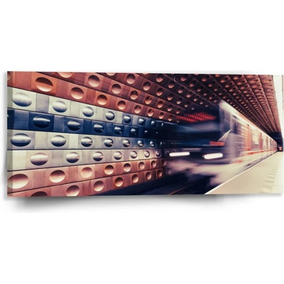 Sablio Obraz Metro na farebnej stanici - 110x50 cm