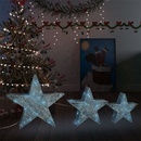 Petrashop Vánoční LED hvězdy 3ks stříbrné síťovina venkovní i vnitřní