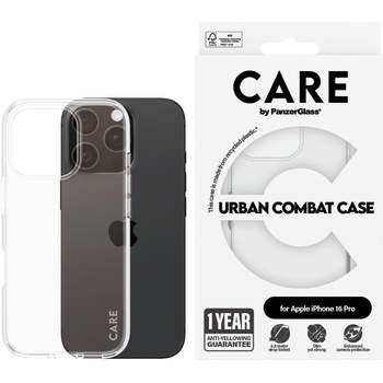 Image 1 of Panzer Гръб CARE by PanzerGlass за iPhone 16 Pro, Flagship Case Urban Combat Clear Frame