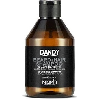 Dandy Beard & Hair Shampoo šampón na vlasy a fúzy Nourishing Shampoo with Argan Baobab & Linseed Oil 300 ml
