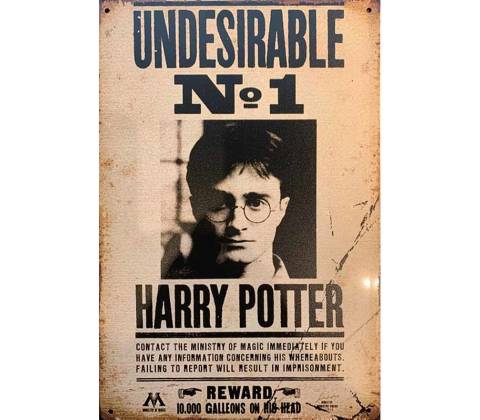 Ceduľa Undesirable Harry Potter