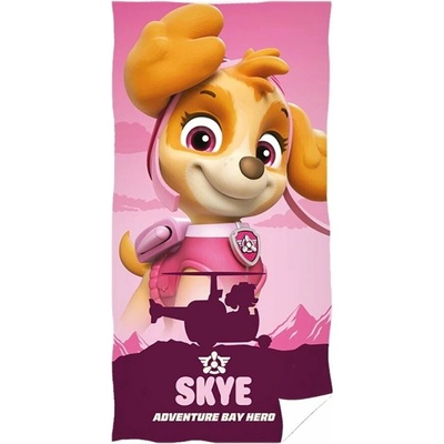 Carbotex Dievčenská plážová osuška Paw Patrol Tlapková patrola motív Skye Adventure Bay Hero 70 x 140 cm