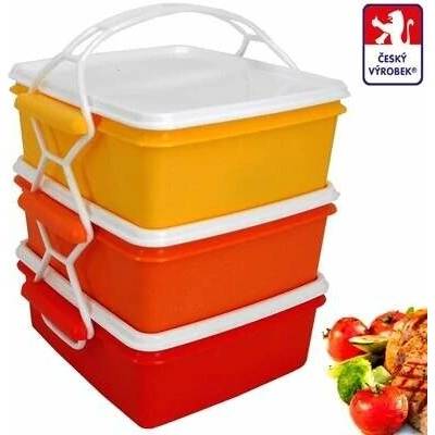 Obedár 3 dielny hranatý 3x1,2L