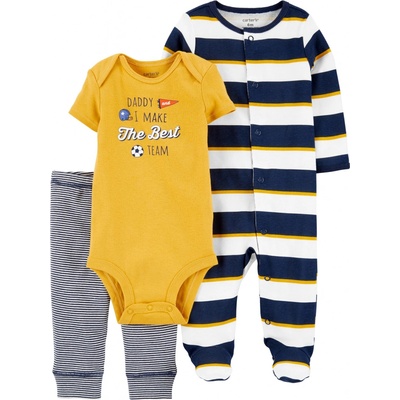 Carter's Set 3dielny overal body kr. rukáv tepláky Daddy chlapec LBB